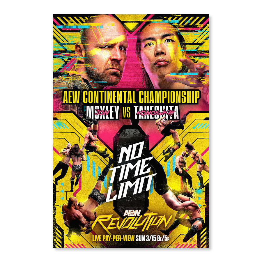 Matchup Monday Jon Moxley vs Konosuke Takeshita AEW Revolution 2026 LIMITED Art Print (Hand-Numbered 1-50) Poster PW Catalog