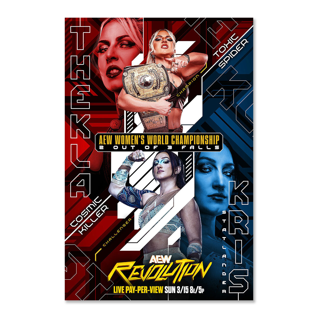Matchup Monday Thekla vs Kris Statlander AEW Revolution 2026 VARIANT Art Print (Hand-Numbered 1-10) art prints PW Catalog