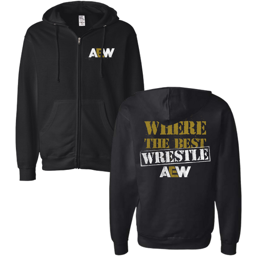 AEW Where The Best Wrestle Full Zip Hoodie Hoodies PW Catalog