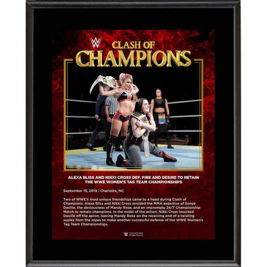 Alexa Bliss & Nikki Cross Framed 10.5" x 13" 2019 Clash of Champions Sublimated Plaque