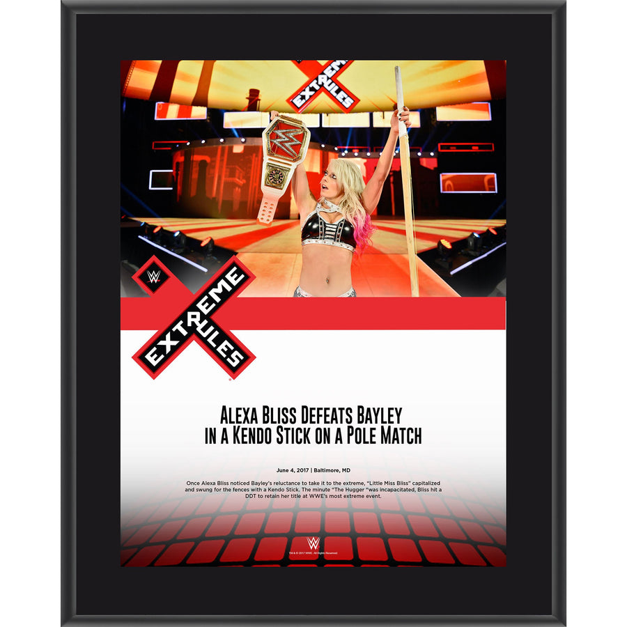 Alexa Bliss Framed 10.5" x 13" 2017 Extreme Rules Sublimated Plaque