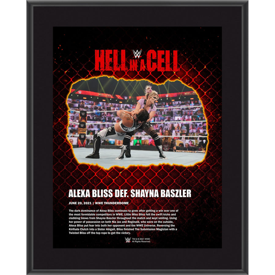 Alexa Bliss Framed 10.5" x 13" 2021 Hell In A Cell Sublimated Plaque