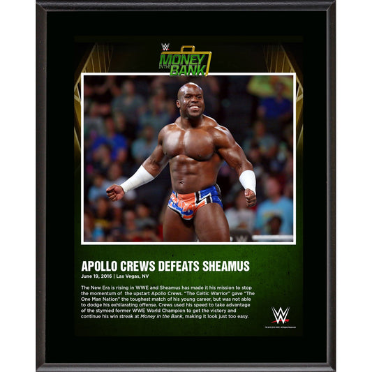 Apollo Crews Framed 10.5" x 13" 2016 Money In The Bank Sublimated Plaque