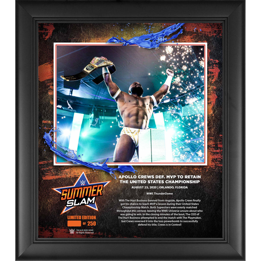 Apollo Crews Framed 15" x 17" 2020 SummerSlam Collage - Limited Edition of 250