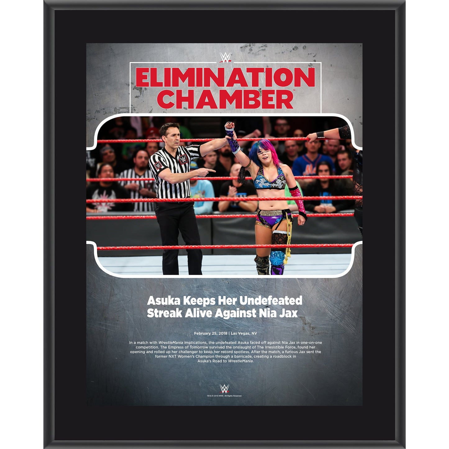 Asuka 10.5" x 13" 2018 Elimination Chamber Sublimated Plaque