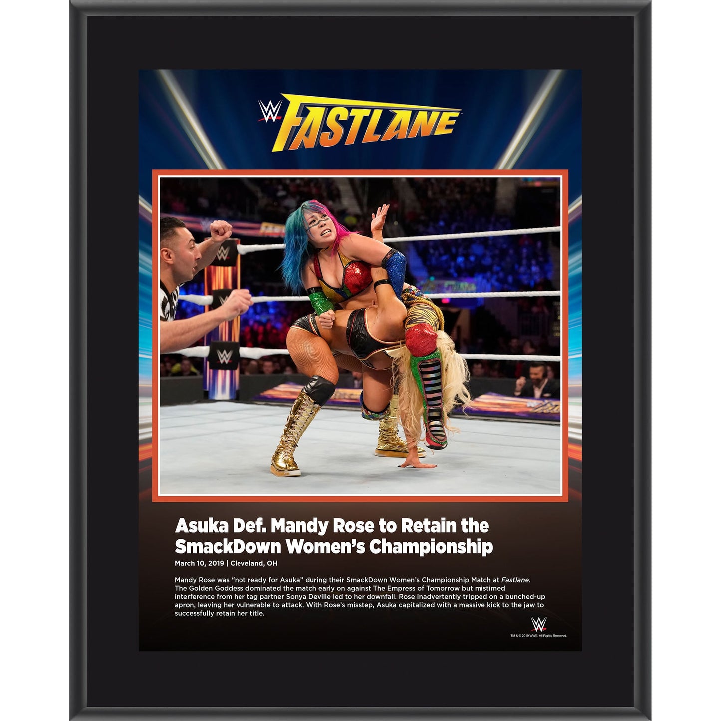 Asuka Framed 10.5" x 13" 2019 Fastlane Sublimated Plaque