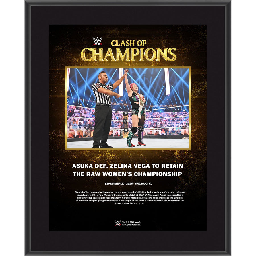 Asuka Framed 10.5" x 13" 2020 Clash of Champions Sublimated Plaque