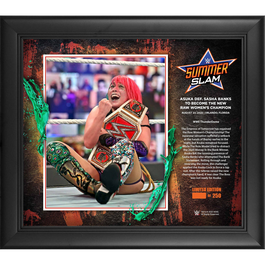 Asuka Framed 15" x 17" 2020 SummerSlam Collage - Limited Edition of 250