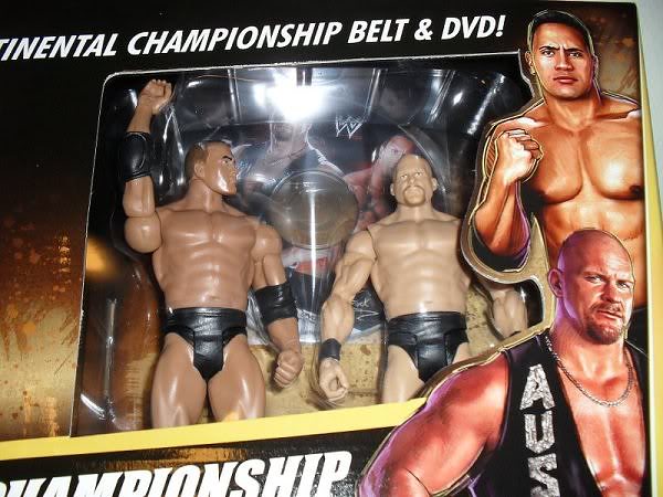 WWE Intercontinental Championship Combo Pack with The Rock & Steve Austin figures