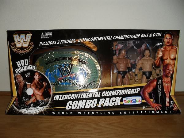 WWE Intercontinental Championship Combo Pack with The Rock & Steve Austin figures