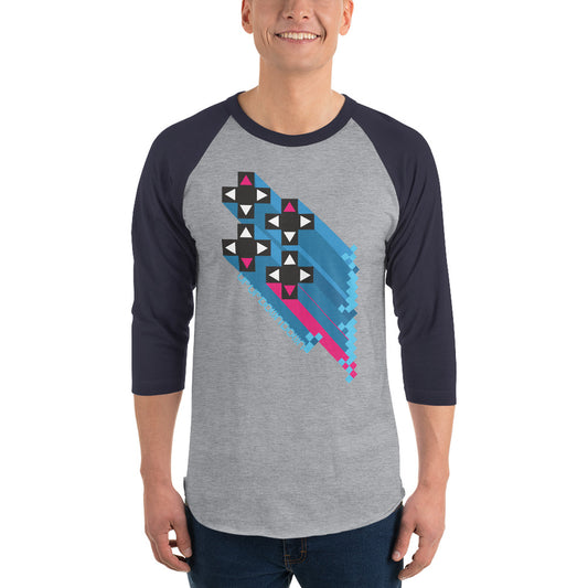 Xavier Woods "Up Up Down Down" 3/4 Sleeve Raglan Shirt PW Catalog