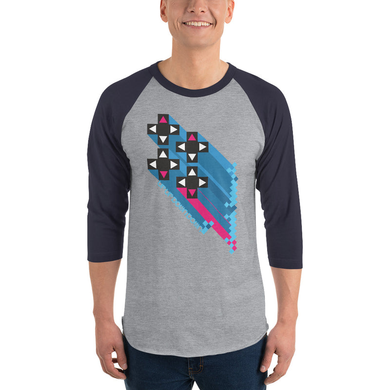 Xavier Woods "Up Up Down Down" 3/4 Sleeve Raglan Shirt