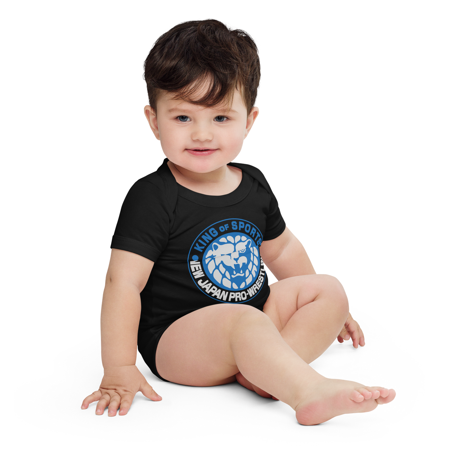 Lion Mark Baby short sleeve one piece (Blue&White) Other Clothing PW Catalog
