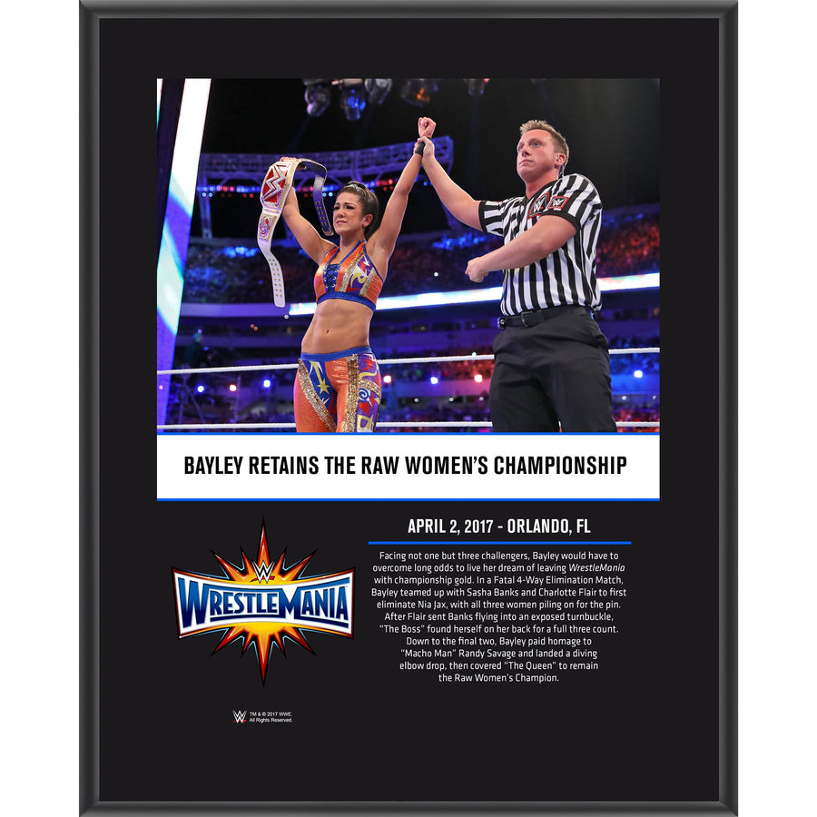 Bayley 10.5" x 13" WrestleMania 33 Sublimated Plaque