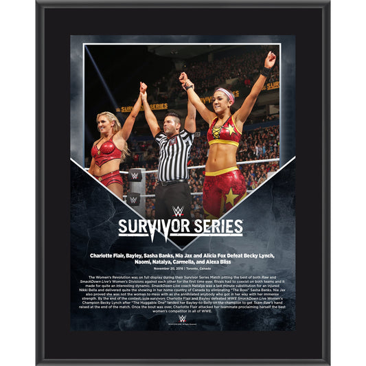 Bayley & Charlotte Flair 10.5" x 13" 2016 Survivor Series Sublimated Plaque