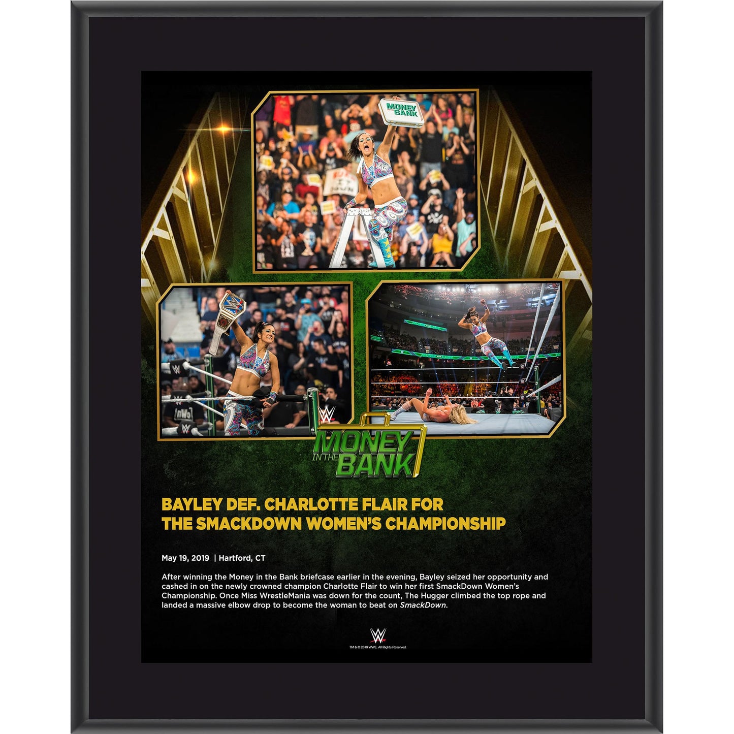 Bayley Framed 10.5" x 13" 2019 Money In The Bank Sublimated Plaque