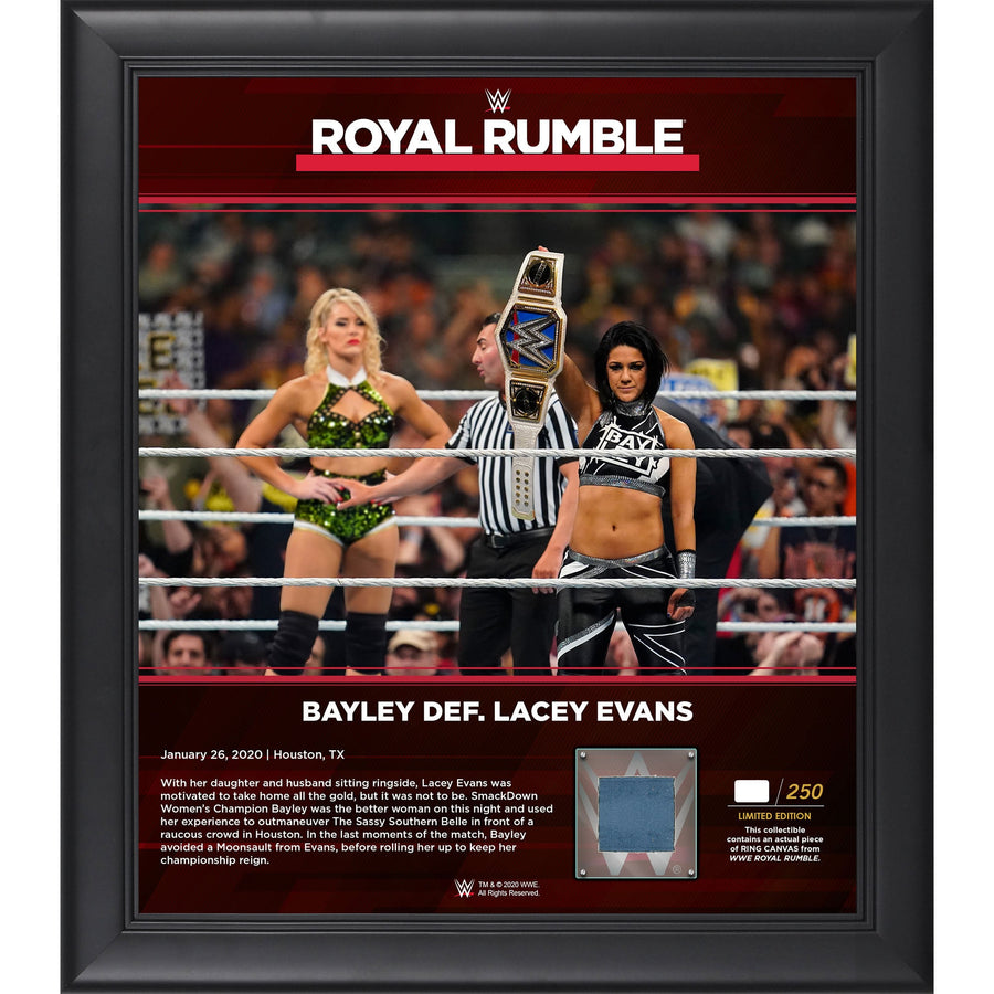 Bayley Framed 15" x 17" 2020 Royal Rumble Collage with a Piece of Match-Used Canvas - Limited Edition of 250