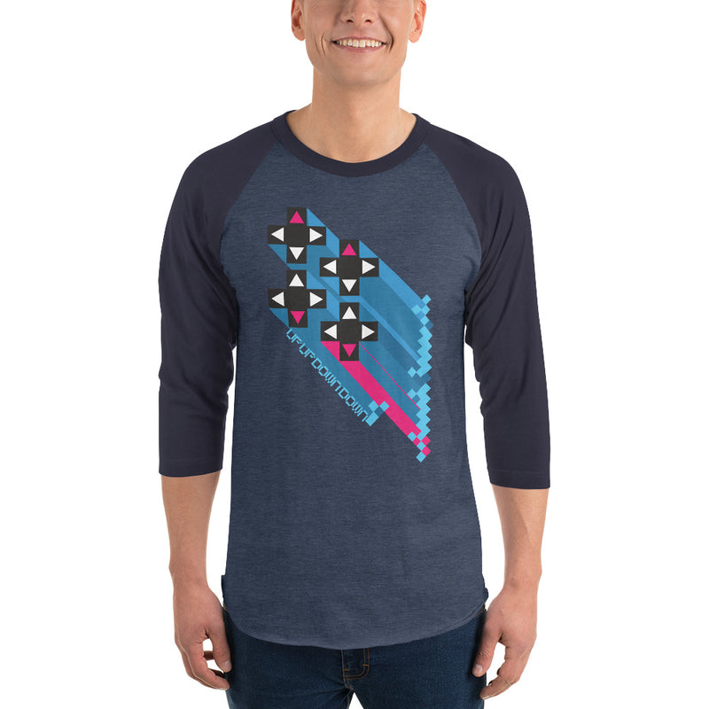 Xavier Woods "Up Up Down Down" 3/4 Sleeve Raglan Shirt
