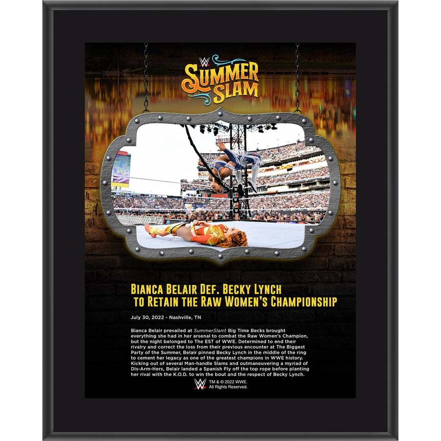 Bianca Belair 10.5" x 13" 2022 SummerSlam Sublimated Plaque