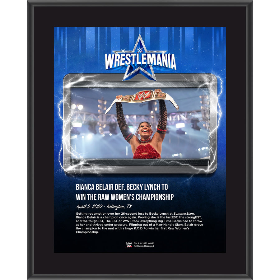 Bianca Belair 10.5" x 13" WrestleMania 38 Night 1 Sublimated Plaque