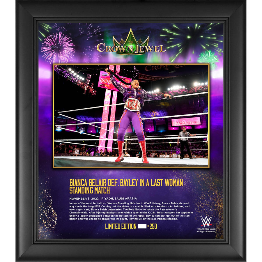 Bianca Belair Framed 15" x 17" 2022 Crown Jewel Collage - Limited Edition of 250