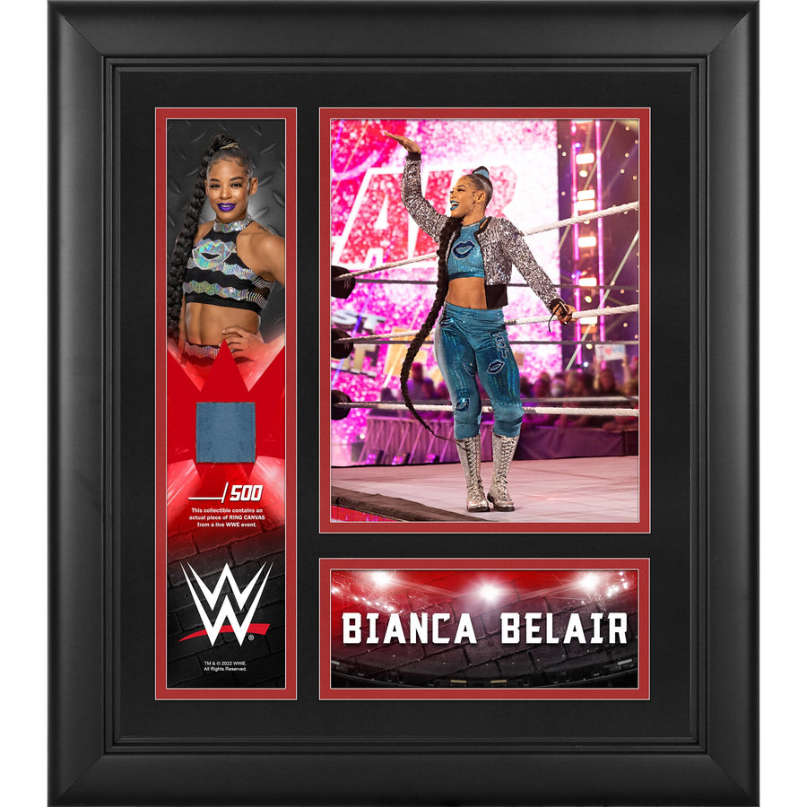 Bianca Belair Framed 15" x 17" Collage with a Piece of Match-Used Canvas - Limited Edition of 500 Photo PWcatalog