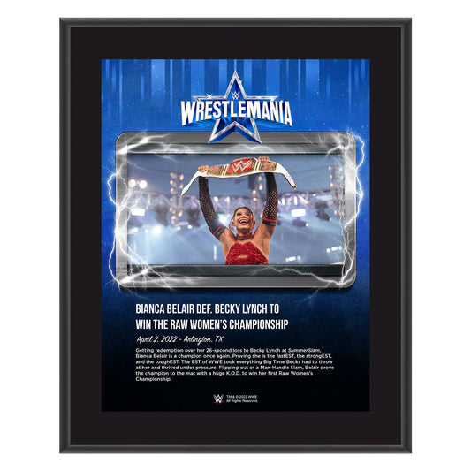 Bianca Belair WrestleMania 38 10x13 Commemorative Plaque