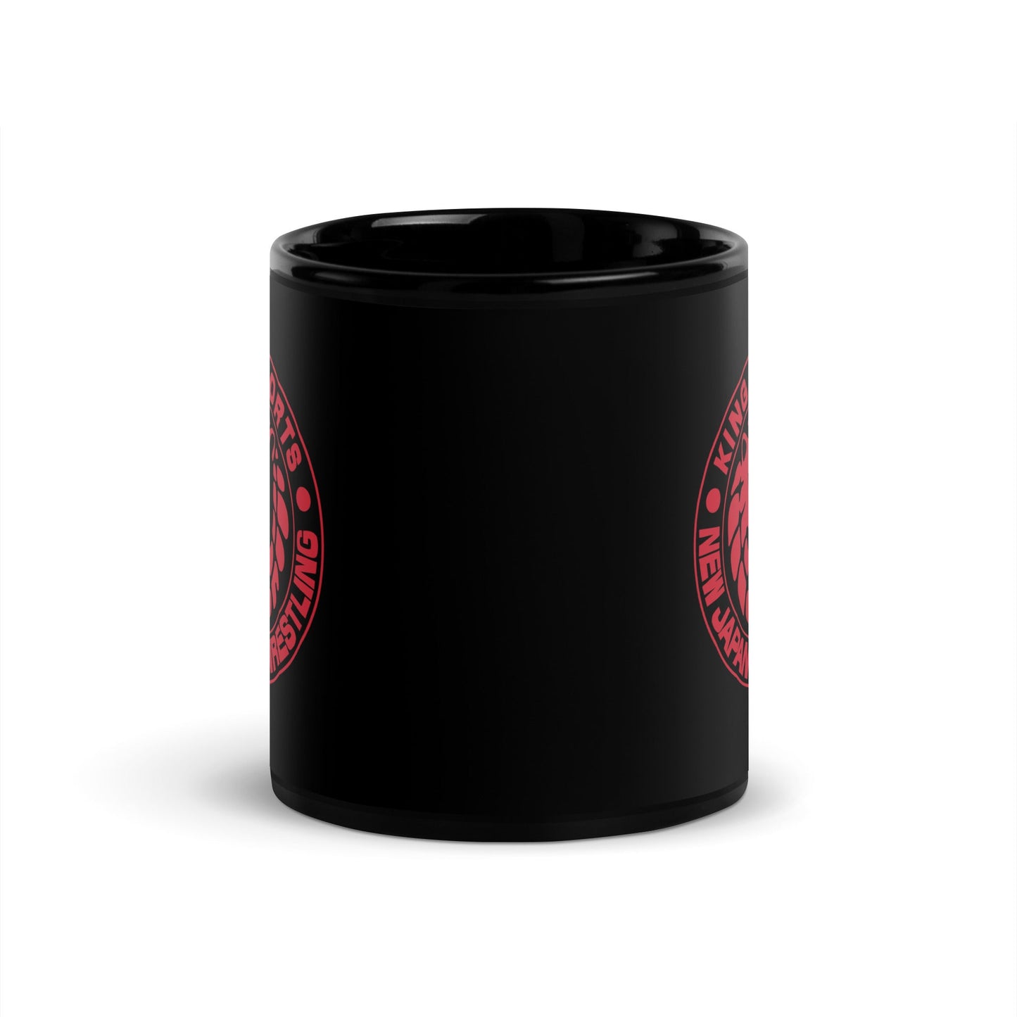 Lion Mark Red Logo Black Glossy Mug Mugs PW Catalog