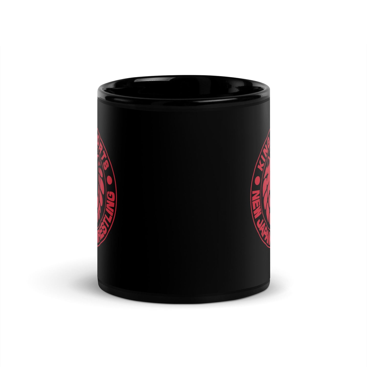 Lion Mark Red Logo Black Glossy Mug Mugs PW Catalog