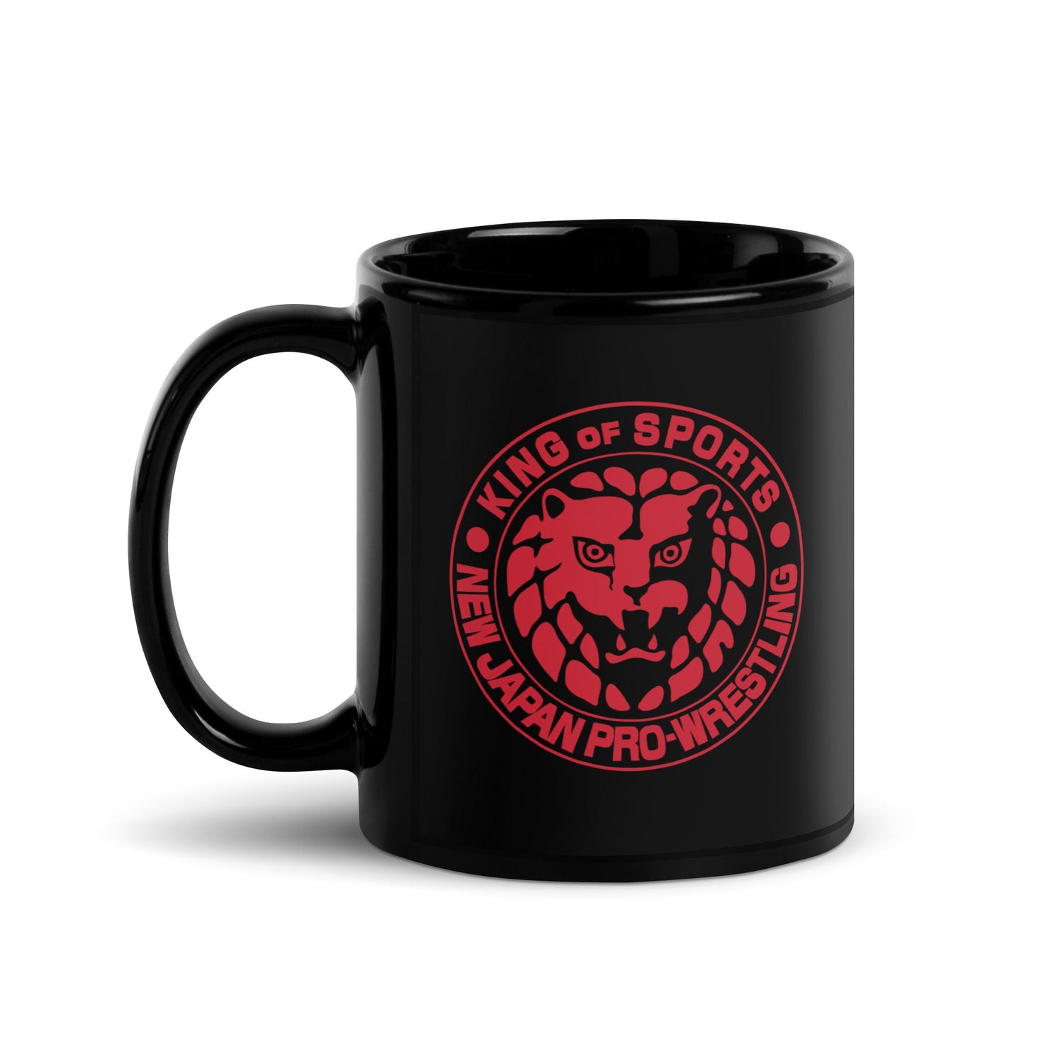 Lion Mark Red Logo Black Glossy Mug Mugs PW Catalog