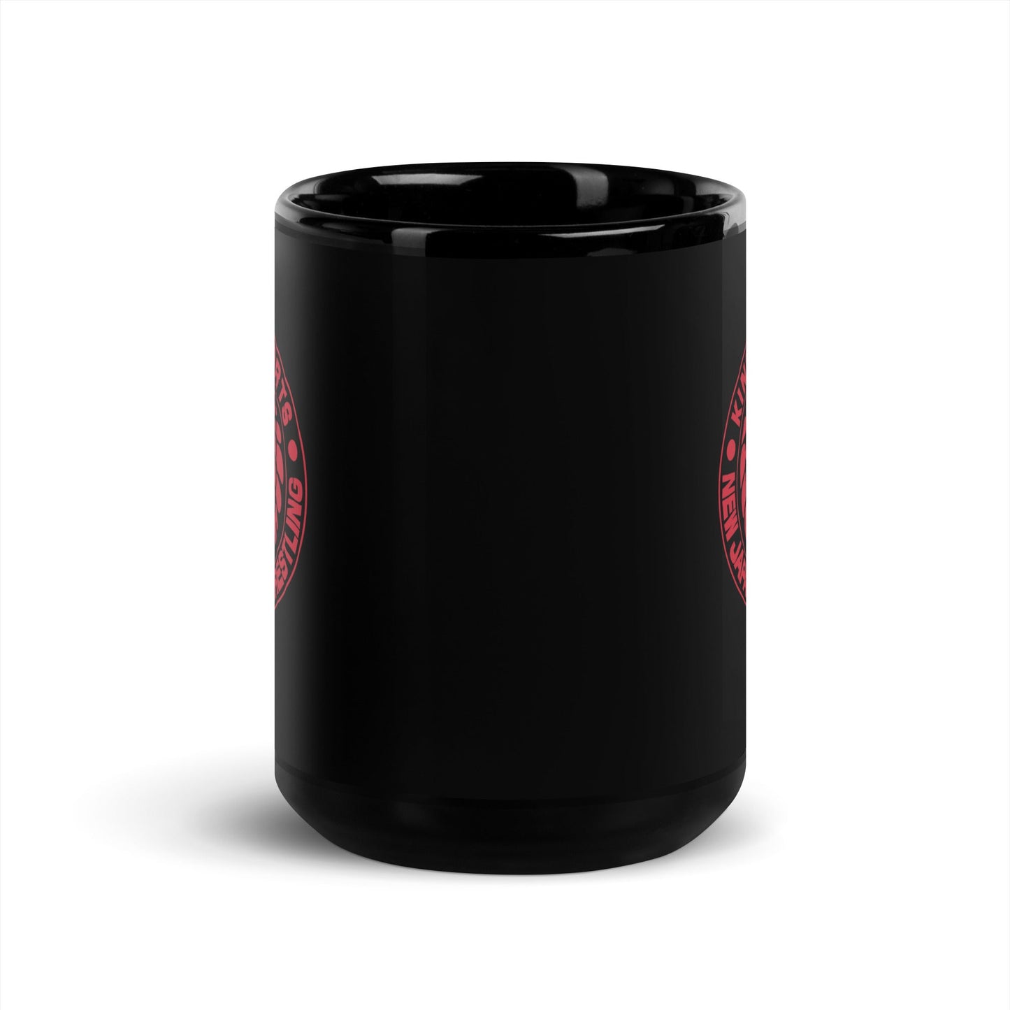 Lion Mark Red Logo Black Glossy Mug Mugs PW Catalog