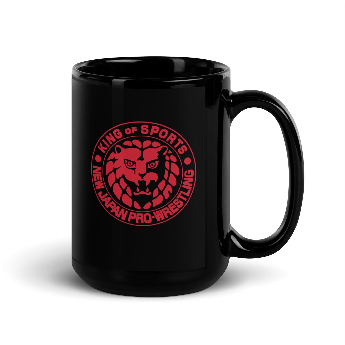 Lion Mark Red Logo Black Glossy Mug Mugs PW Catalog