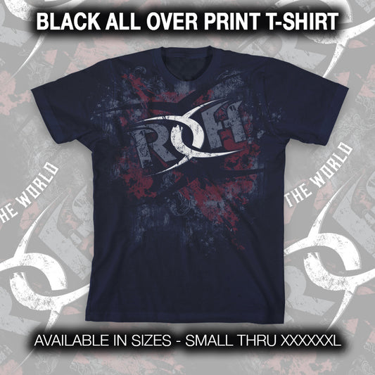 RING OF HONOR "ALL OVER PRINT" BLACK T-SHIRT T-Shirt PW Catalog