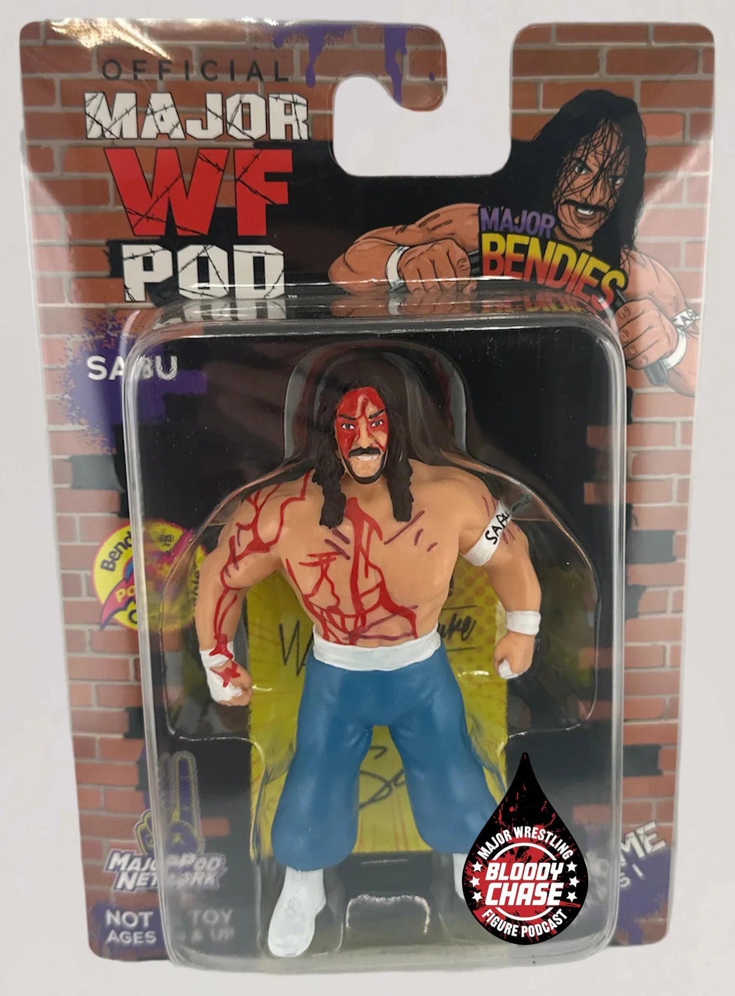 Major Wrestling Figure Podcast Major Bendies Extreme Series 1 Sabu (Bloody Chase) Action & Toy Figures PWcatalog