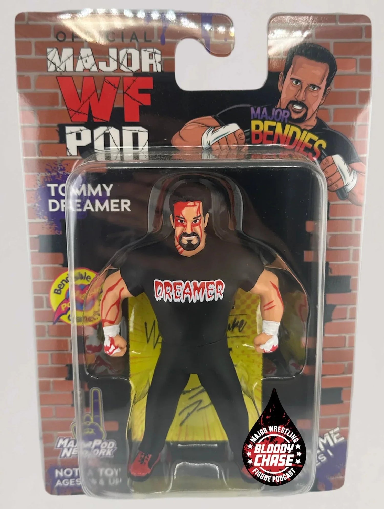 Major Wrestling Figure Podcast Major Bendies Extreme Series 1 Tommy Dreamer (Bloody Chase) Action & Toy Figures PWcatalog