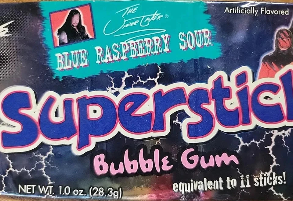 WWF Undertaker Superstick 1999  Bubble Gum Blue Raspberry Sour