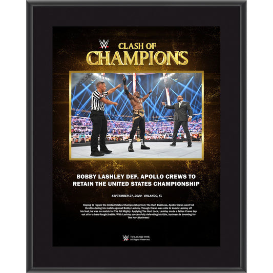 Bobby Lashley Framed 10.5" x 13" 2020 Clash of Champions Sublimated Plaque