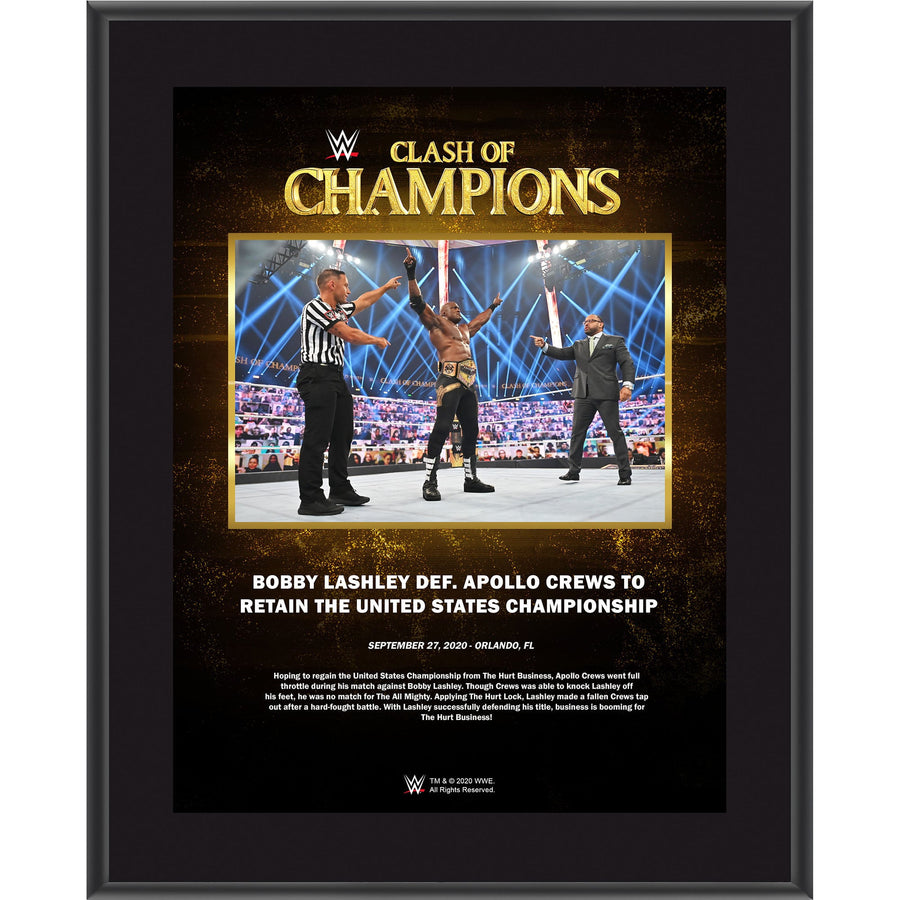 Bobby Lashley Framed 10.5" x 13" 2020 Clash of Champions Sublimated Plaque