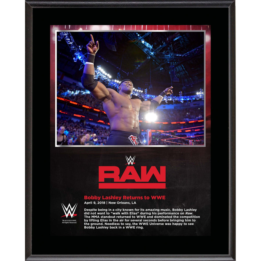 Bobby Lashley Framed 10.5" x 13" April 9 2018 Monday Night RAW Sublimated Plaque