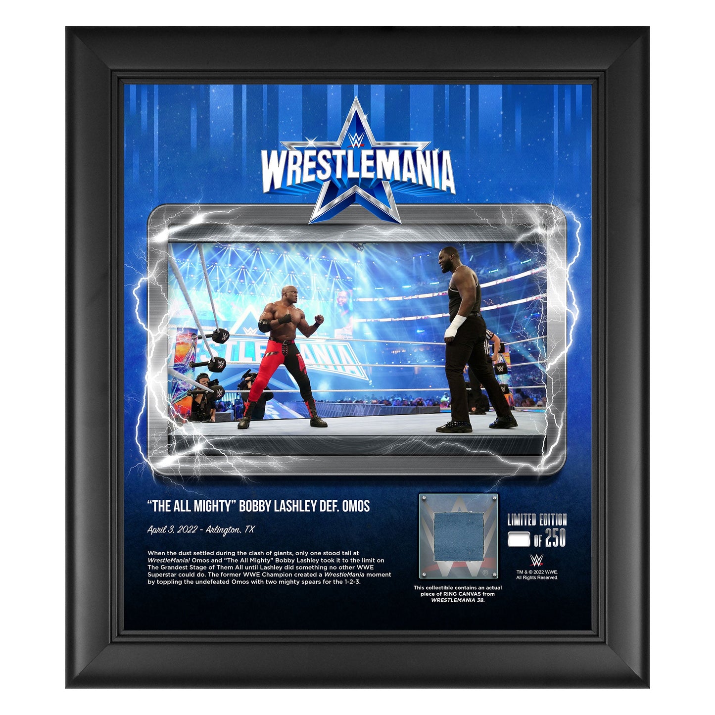 Bobby Lashley WrestleMania 38 15x17 Commemorative Plaque