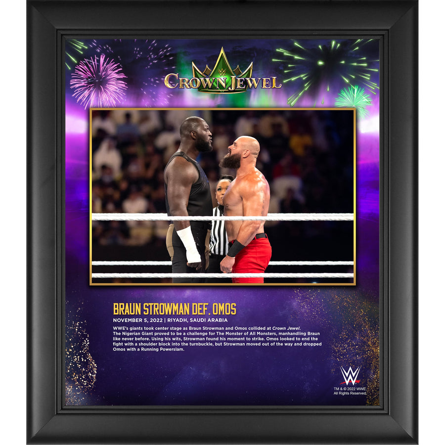Braun Strowman Framed 15" x 17" 2022 Crown Jewel Collage - Limited Edition of 250