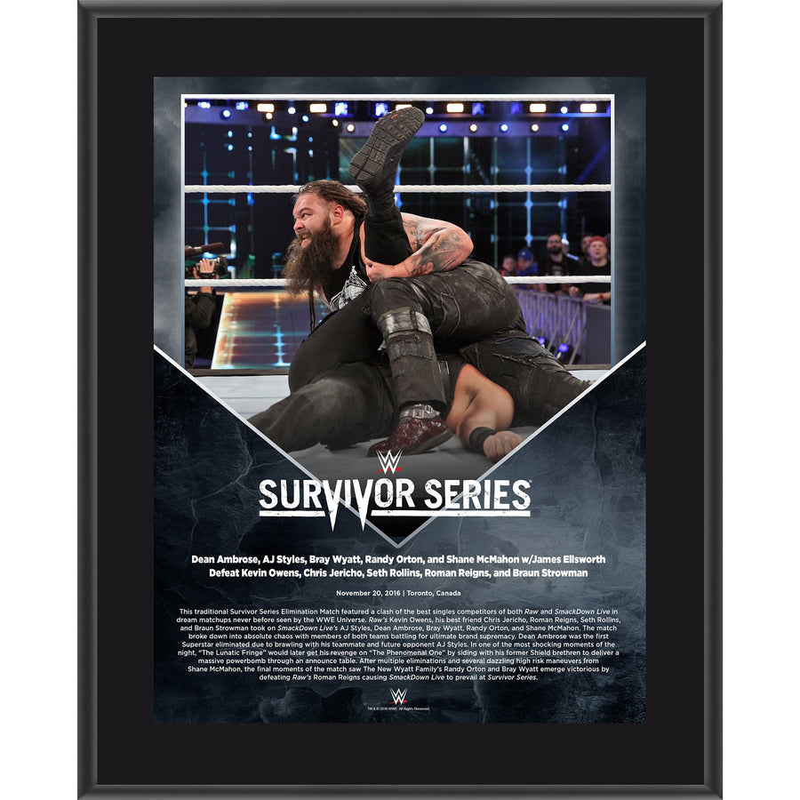Bray Wyatt 10.5" x 13" 2016 Survivor Series Sublimated Plaque