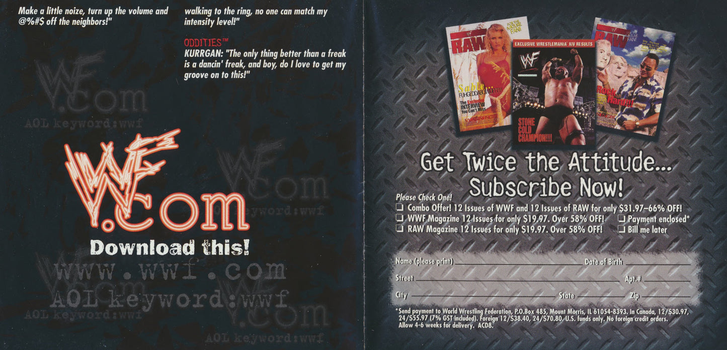 WWF The Music, Volume 3 1998 Music CDs PWcatalog