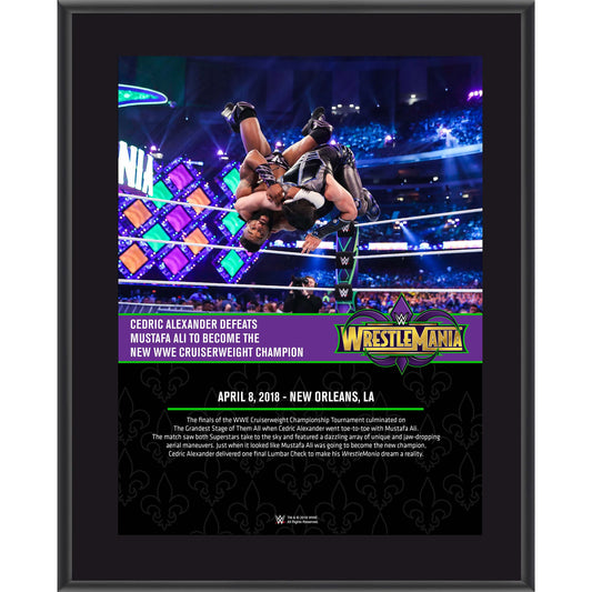 Cedric Alexander Framed 10.5" x 13" WrestleMania 34 Sublimated Plaque