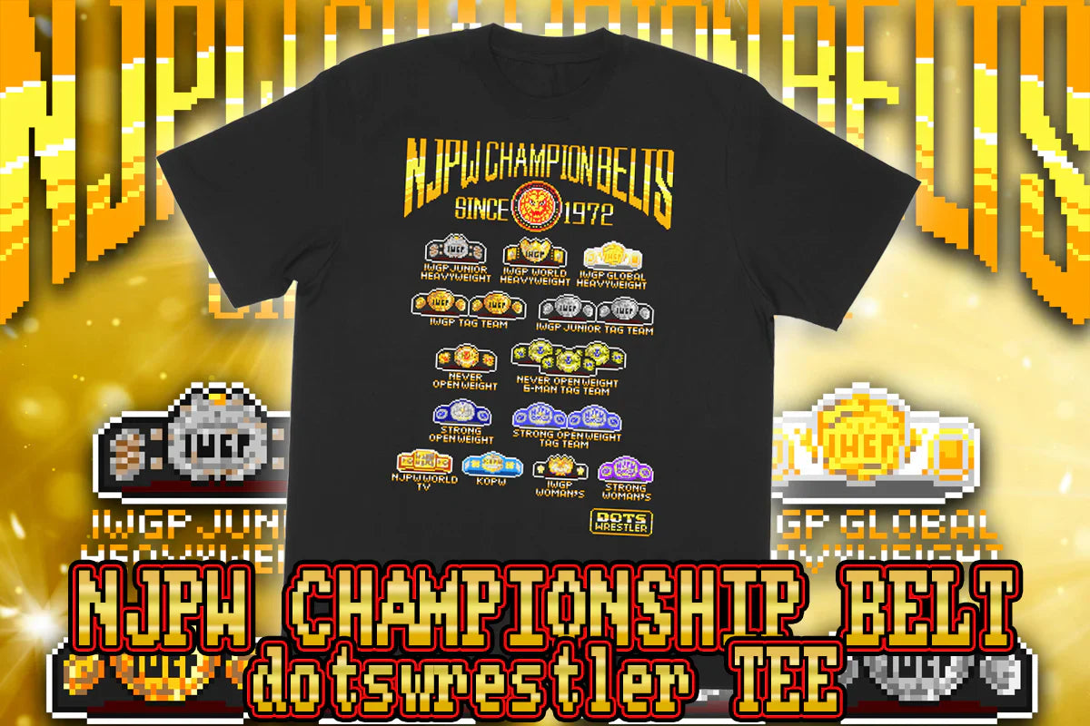 NJPW Championship Belts dots T-Shirt T-Shirt PW Catalog