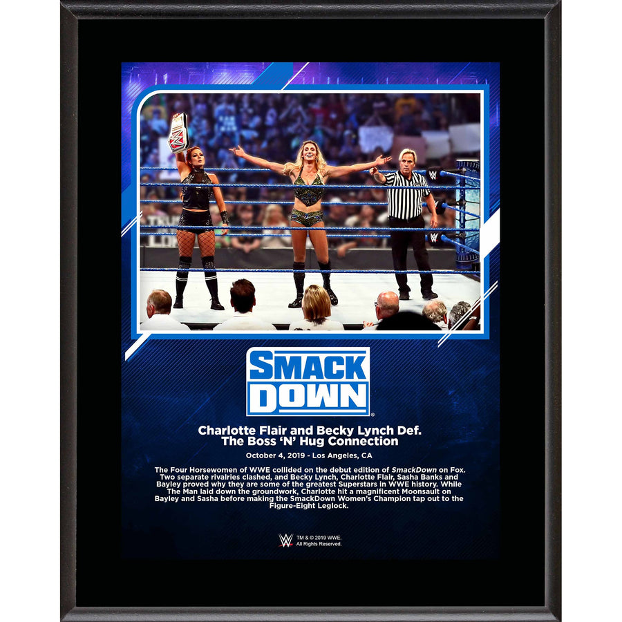 Charlotte Flair & Becky Lynch 10.5" x 13" October 4 2019 Smackdown Sublimated Plaque