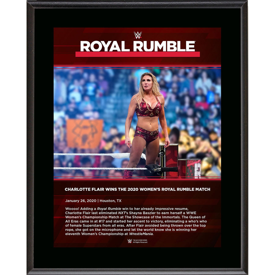 Charlotte Flair Framed 10.5" x 13" 2020 Royal Rumble Sublimated Plaque