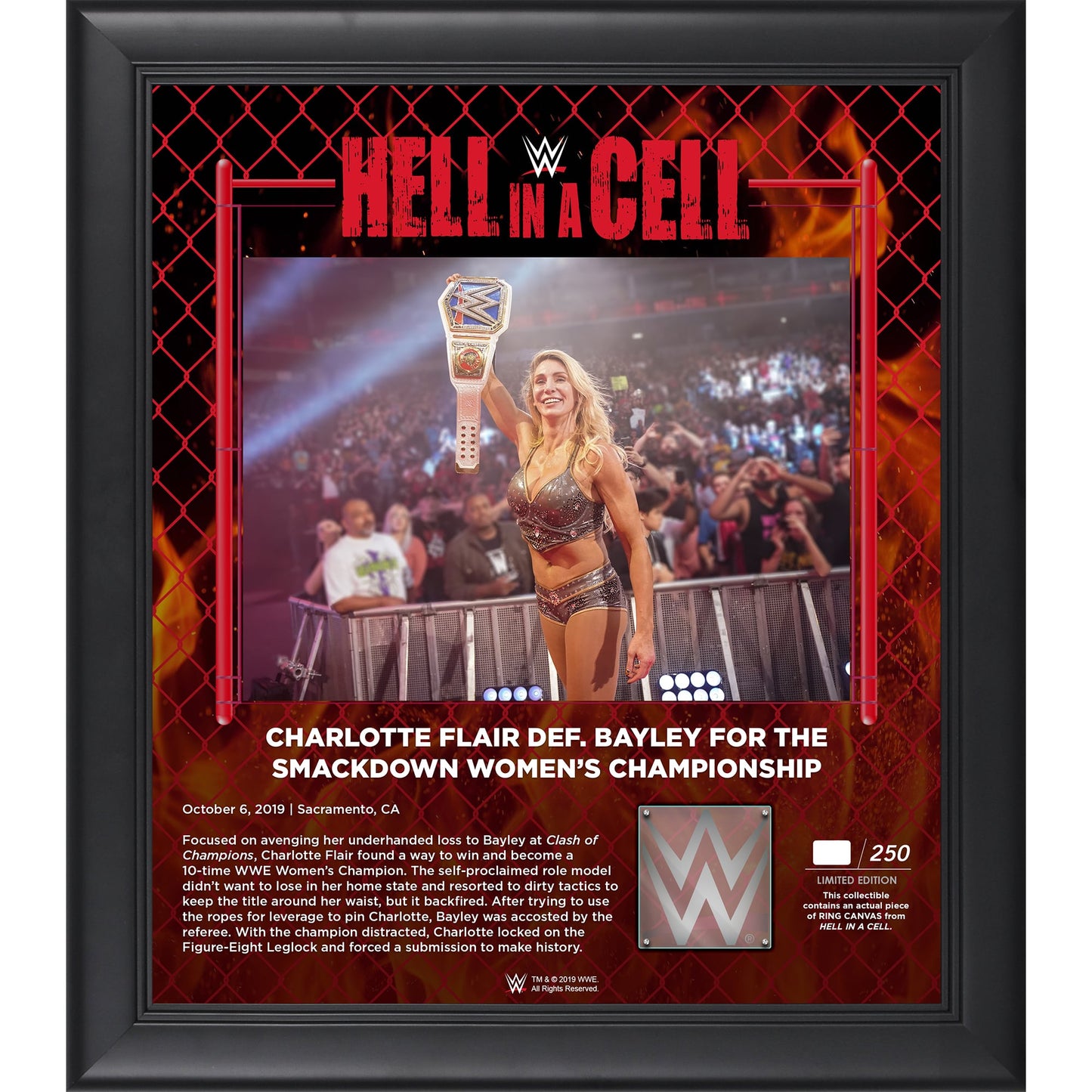 Charlotte Flair Framed 15" x 17" 2019 Hell In A Cell Collage - Limited Edition of 250