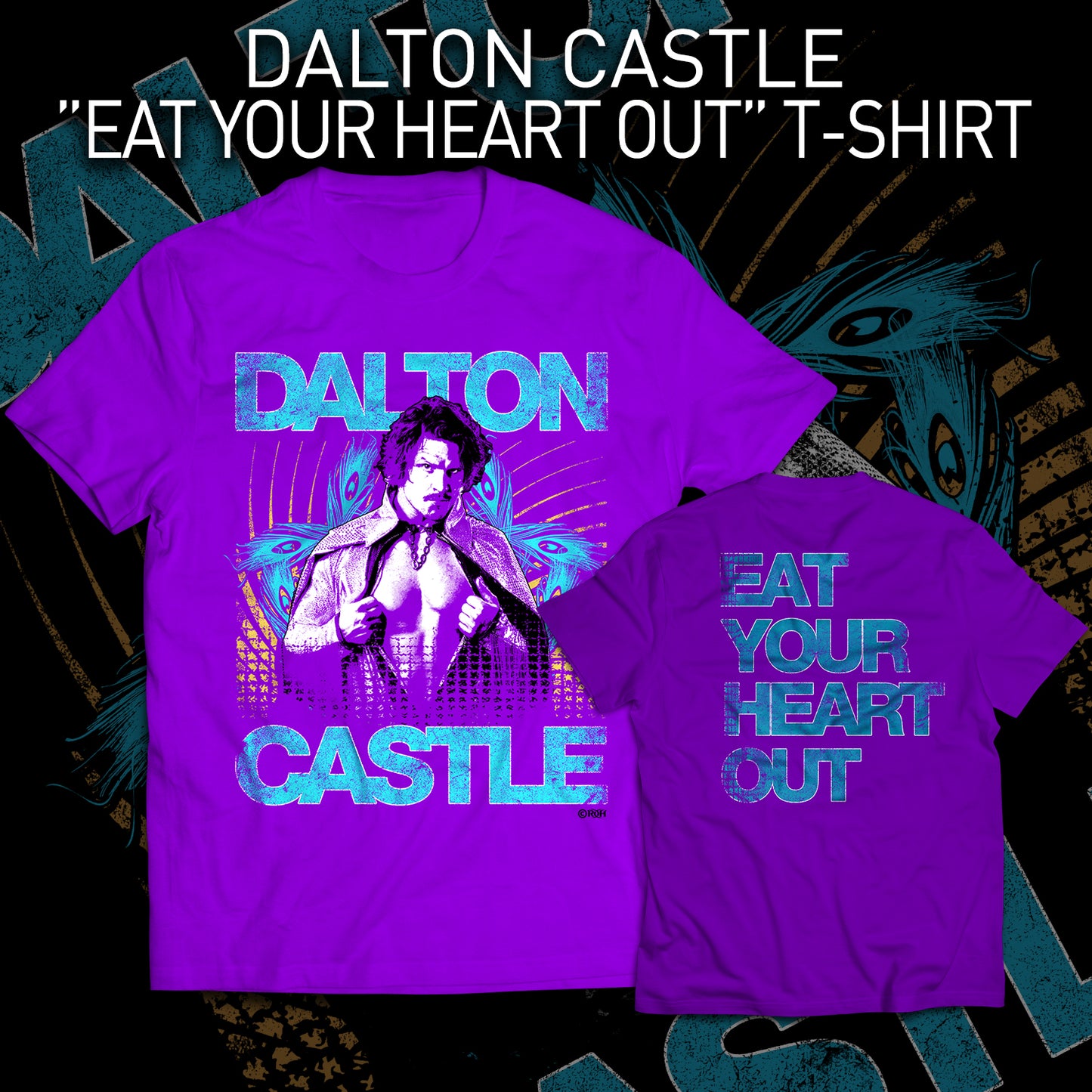 DALTON CASTLE "EAT YOUR HEART OUT" PURPLE T-SHIRT