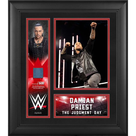 Damian Priest WWE Framed 15" x 17" Collage with a Piece of Match-Used Canvas - Limited Edition of 500